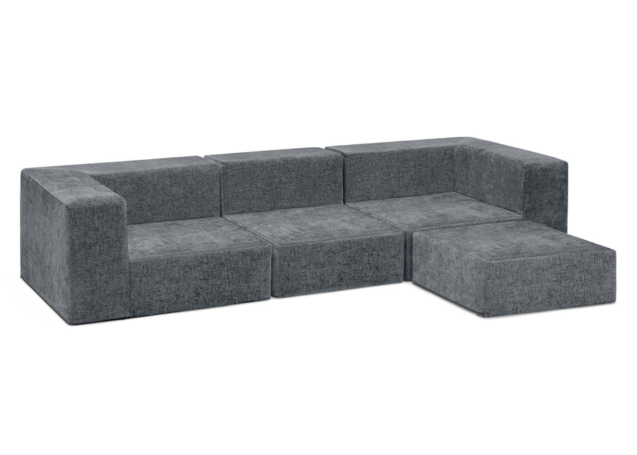 Grey Suede (5000) 3-Cozee 4-Piece Sectional Sofa Set