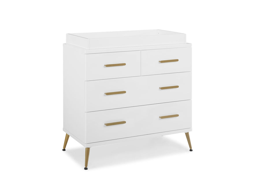 DCB: Bianca White with Melted Bronze (186) 12-Sloane 4 Drawer Dresser with Changing Top