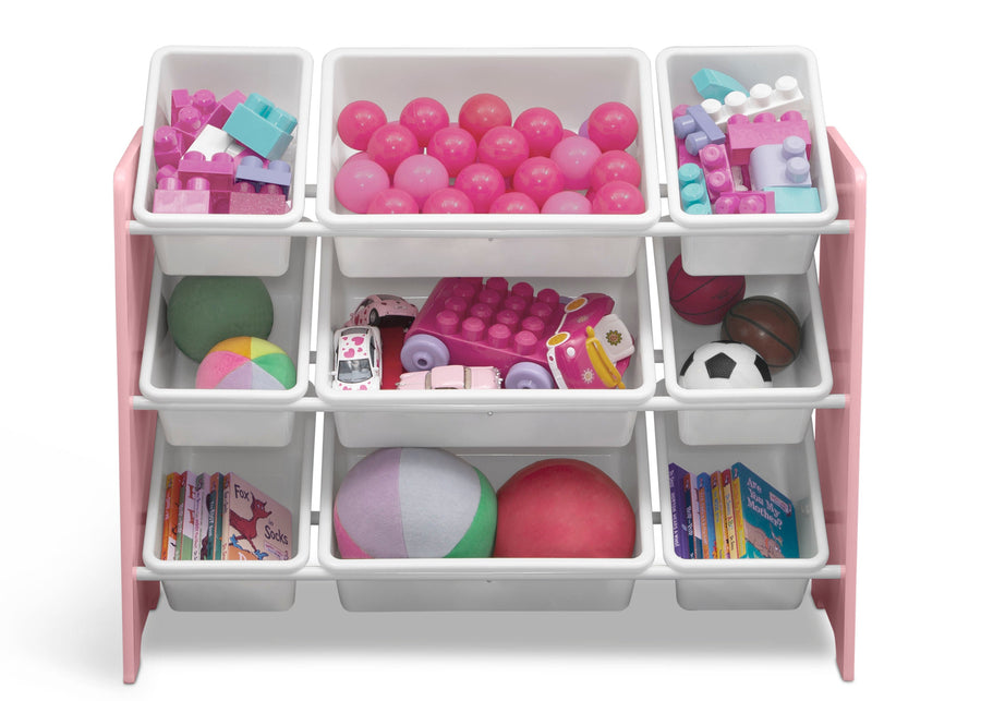 Dusty Rose Pink (692C) 24-MySize 9 Bin Plastic Toy Organizer