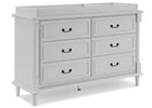 Moonstruck Grey (1351) 3-Juliette 6 Drawer Dresser with Changing Top