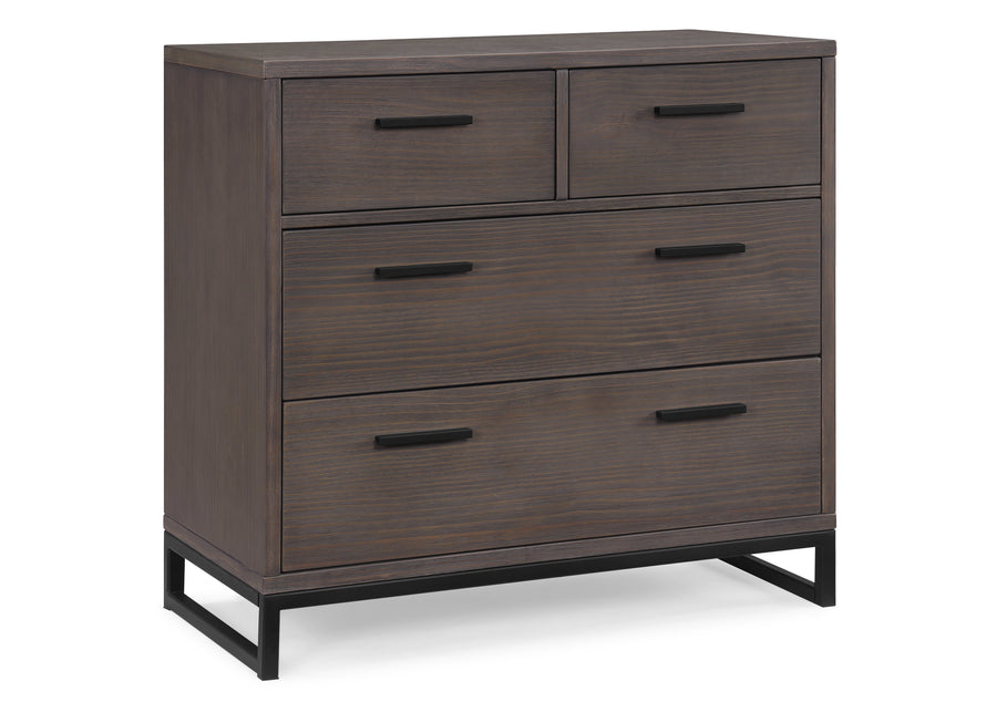 Foundry 4 Drawer Dresser with Changing Top Rustic Grey with Matte Black (1469) 3-Foundry 4 Drawer Dresser with Changing Top