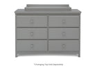 Grey (026) 2-Emerson 6 Drawer Dresser with Interlocking Drawers
