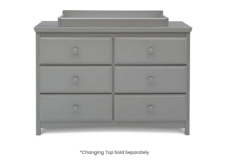 Grey (026) 2-Emerson 6 Drawer Dresser with Interlocking Drawers