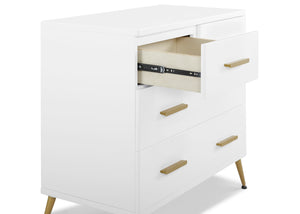 Sloane 4 Drawer Dresser with Changing Top Bianca White with Melted Bronze (186) 15