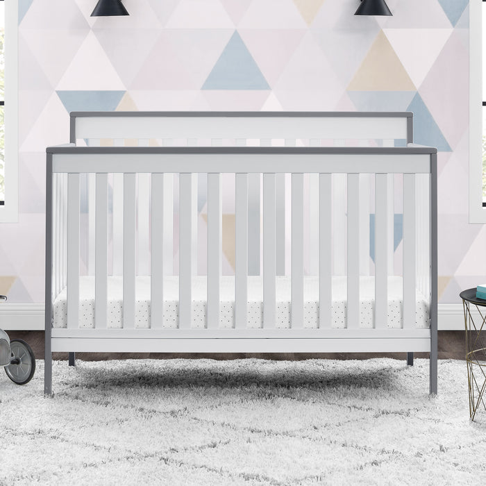 Bianca White with Grey (166) 0-Mercer 6-in-1 Convertible Crib with Storage Trundle