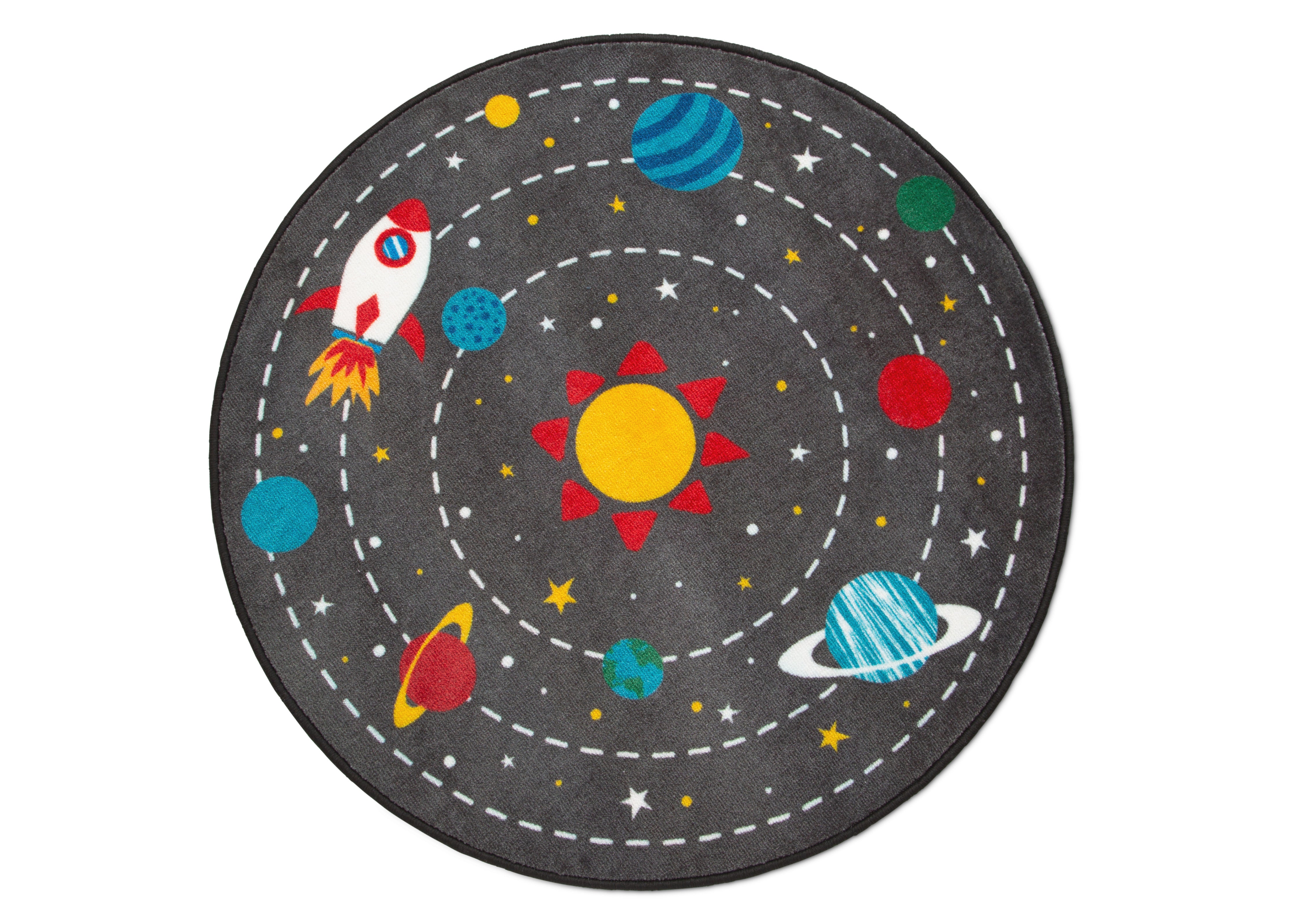 Outer Space Round Area Rug for Kids, 39-Inch - Delta Children