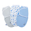 Boy (5003) 6-Little Lambs Adjustable Swaddle Wrap - Size Large, Fits Babies 3-6 Months/14-18 lbs., 3-Pack