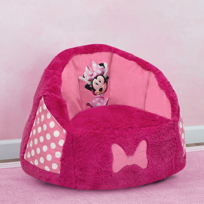 Minnie Mouse (1063) 3-Minnie Mouse Cozee Fluffy Chair, Toddler Size (for Kids Up to 6 Years Old)