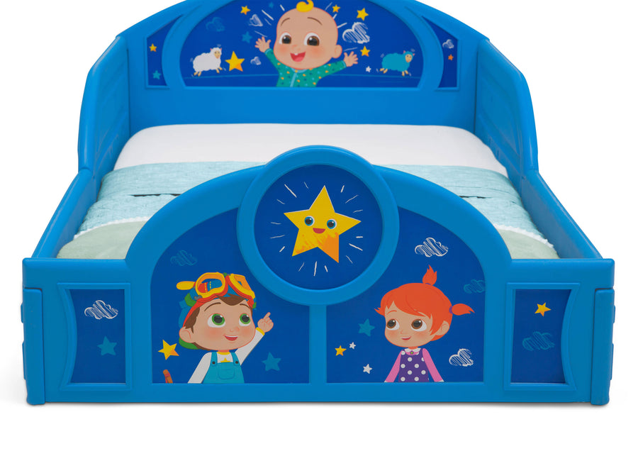 CoComelon (1224) 3-CoComelon Sleep and Play Toddler Bed with Built-In Guardrails