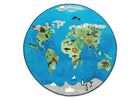 World Map (3221) 2-World Map Round Area Rug for Kids, 39-Inch