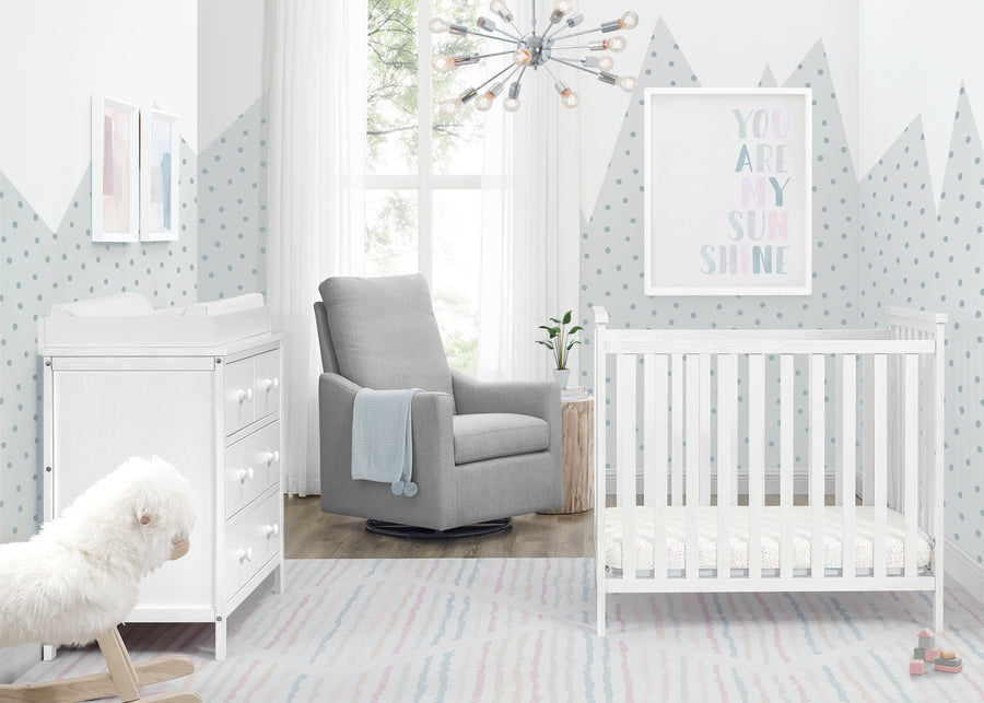 Textured White (1349) 1-Middleton Mini Crib with 2.75-Inch Mattress