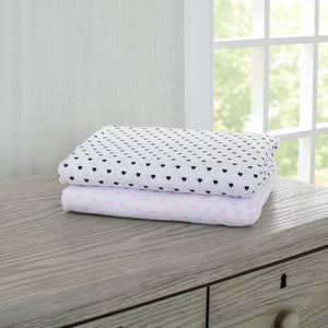 Hearts (3014) 23-Hearts Fitted Crib Sheets - 2 Pack