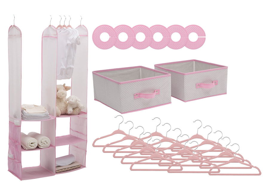 Delta Children Infinity Pink (693) 48-Piece Nursery Storage Set (SS2056), Silo, f2f 7-24 Piece Nursery Storage Set