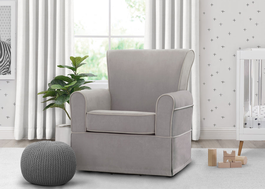 Dove Grey with Soft Grey (036) 1-Benbridge Upholstered Glider