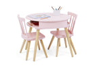 Blush Pink with Natural  (1380) 4-Hudson Storage Table & 2-Piece Chair Set