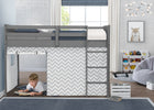 Grey Chevron (1049) 2-Bed Tent - Curtain Set for Twin Loft or Bunk Bed (Bed Sold Separately)