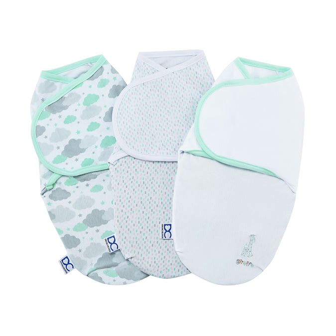 Unisex (5005) 4-Little Lambs Adjustable Swaddle Wrap - Size Large, Fits Babies 3-6 Months/14-18 lbs., 3-Pack