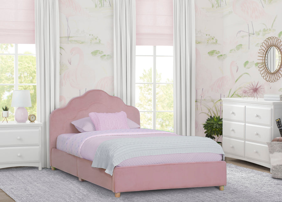 Pink and White (1187) 1-Upholstered Twin Bed
