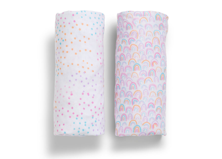Rainbow Confetti (3020) 4-Rainbow Confetti Fitted Crib Sheets - 2 Pack
