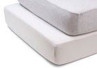 Assorted (999) 3-Fitted Crib Sheets - 2 Pack, White & Heather Grey
