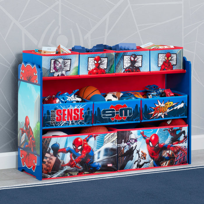 Spider-Man (1163) 0-Spider-Man Deluxe 9 Bin Design and Store Toy Organizer