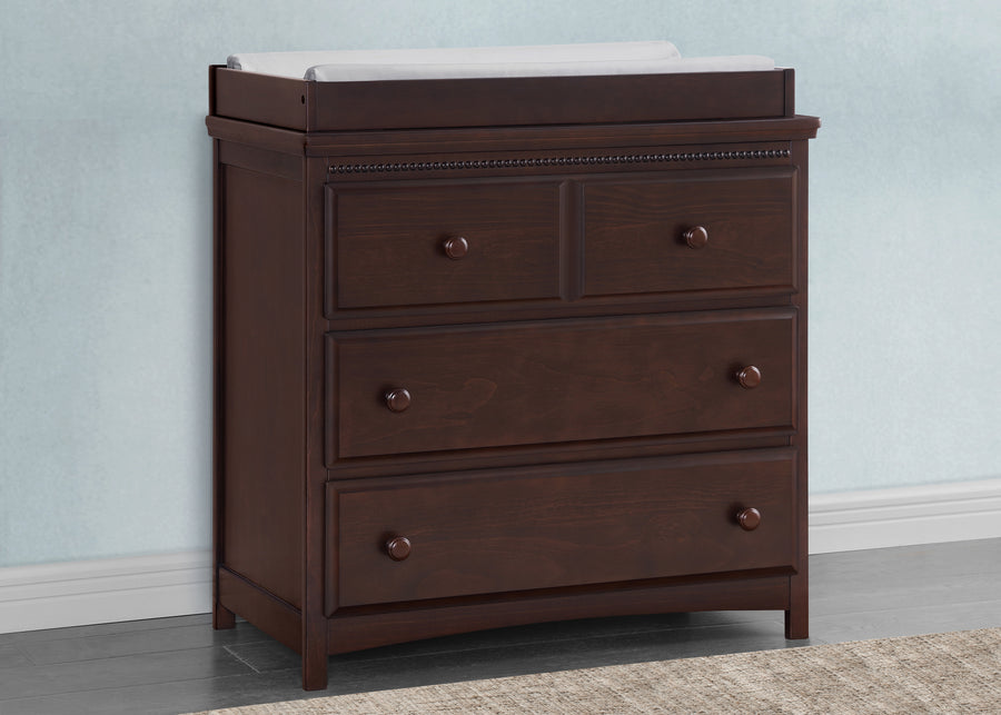Walnut Espresso (1324) 1-Emerson 3 Drawer Dresser with Changing Top