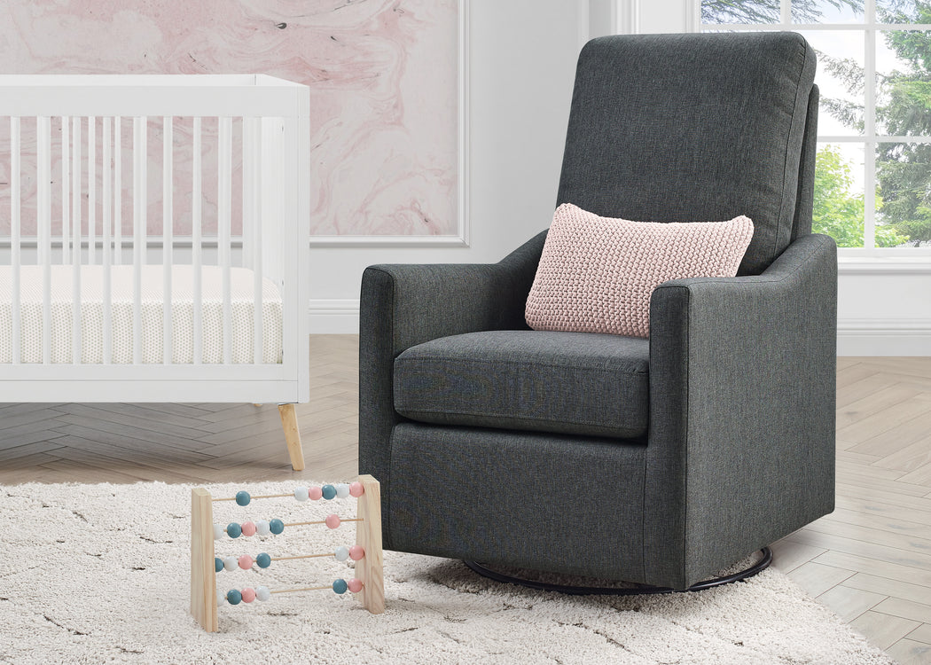 Adley Nursery Glider Swivel Rocker ChairCharcoal Grey (931)