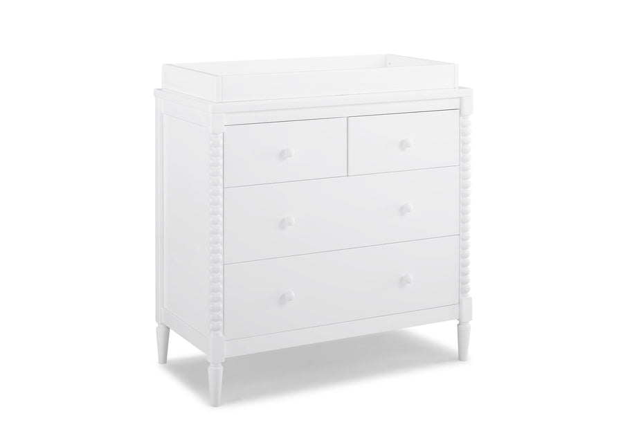 Bianca White (130) 8-Saint 4 Drawer Dresser with Changing Top