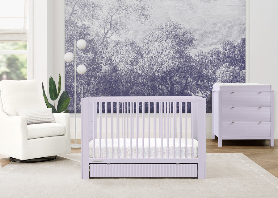 Lilac (539) 1-Cassie 4-in-1 Convertible Crib with Underdrawer