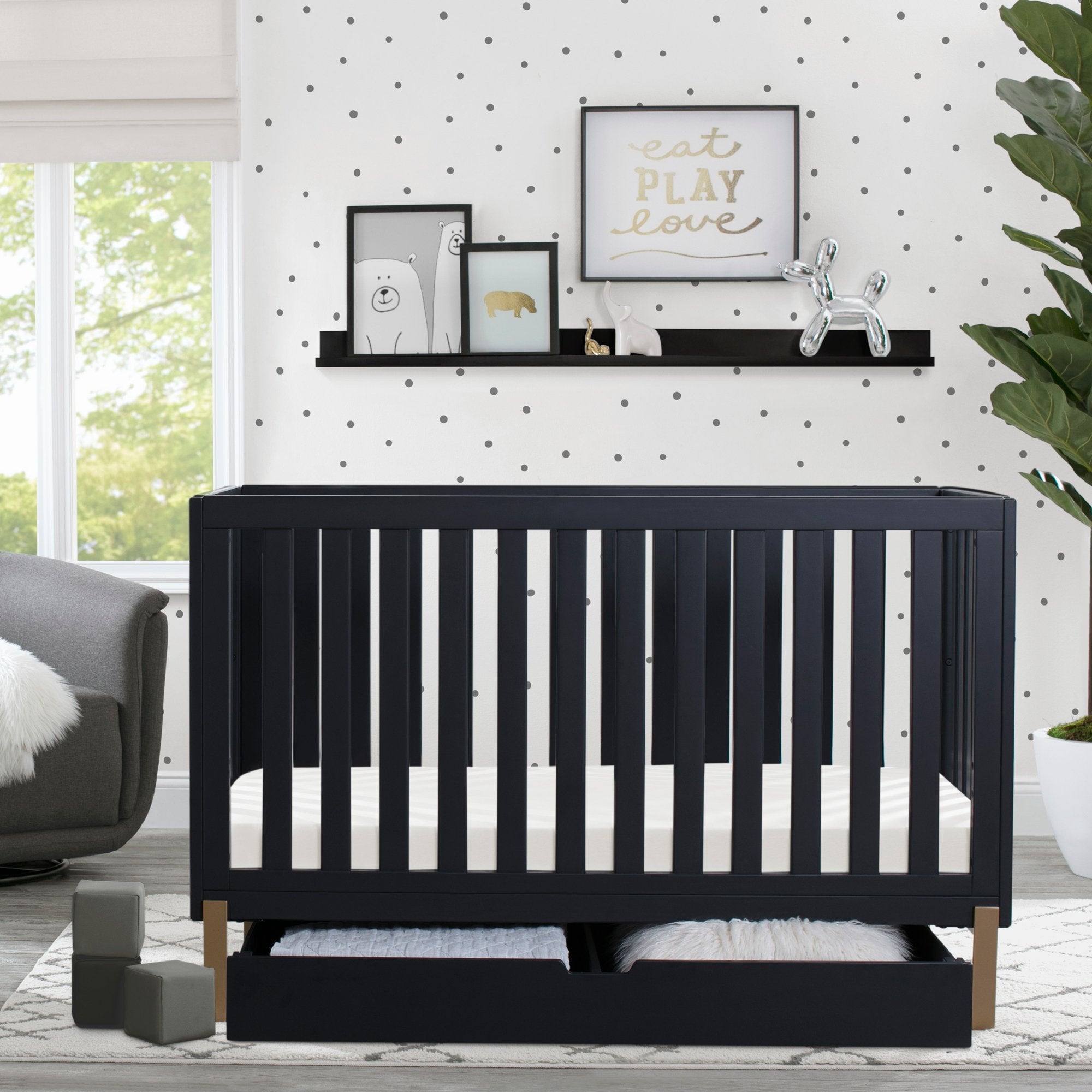Hendrix 4in1 Convertible Crib + Under Crib RollOut Delta Children