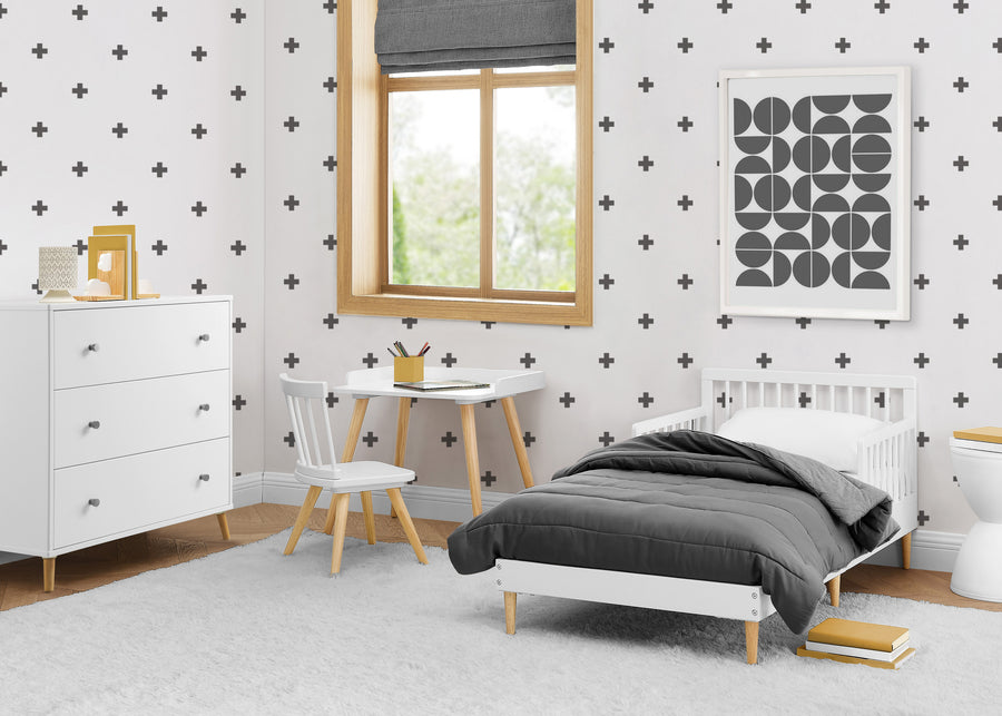 Bianca White with Natural (123) 1-Jordan Toddler Bed