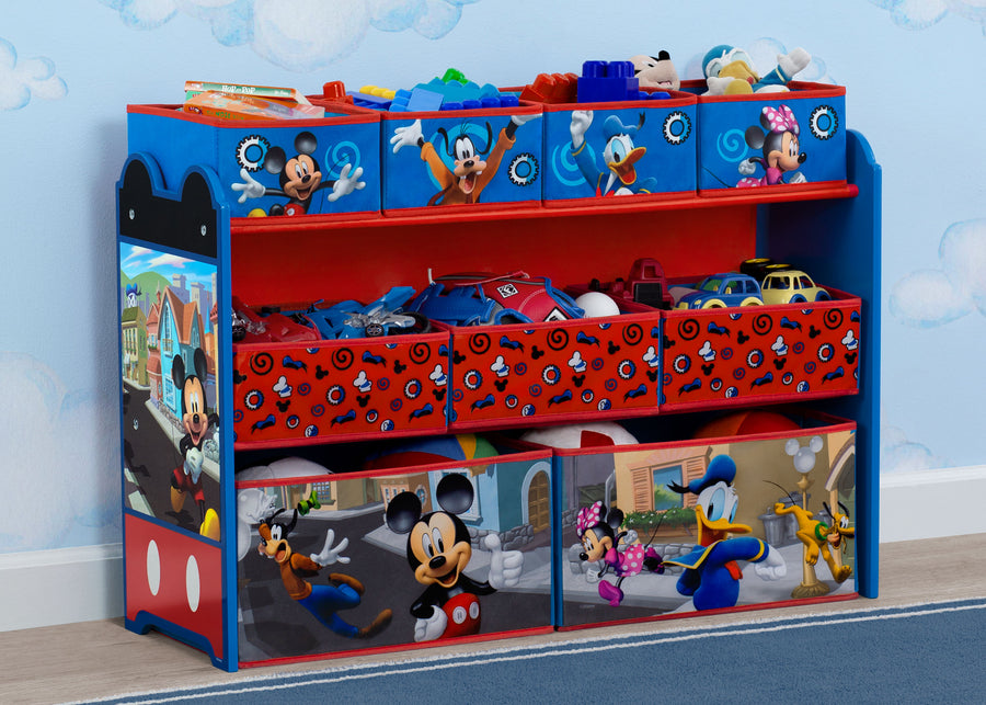 Mickey Hot Dog (1054) 1-Mickey Mouse Deluxe 9 Bin Design and Store Toy Organizer