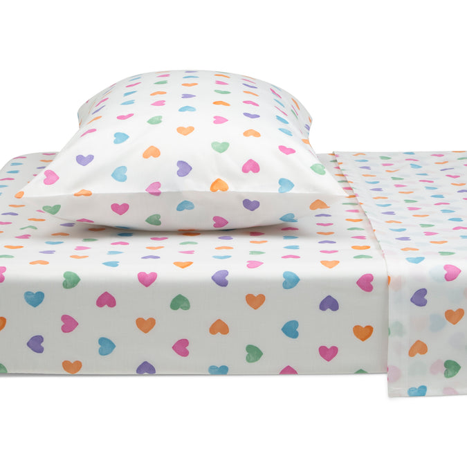 DCB: Hearts (3014) 6-Hearts Printed 3-Piece Twin Sheet Set