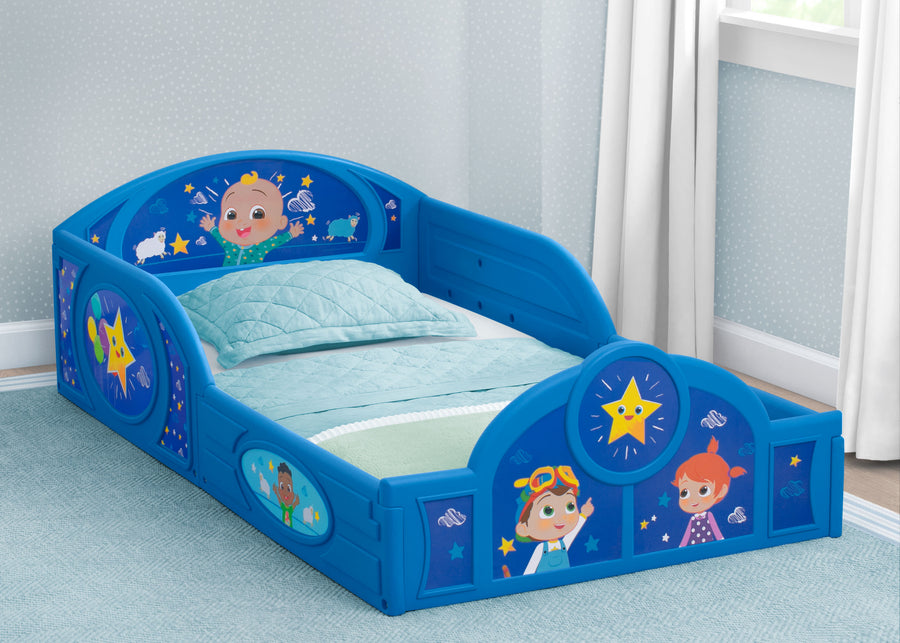 CoComelon (1224) 1-CoComelon Sleep and Play Toddler Bed with Built-In Guardrails