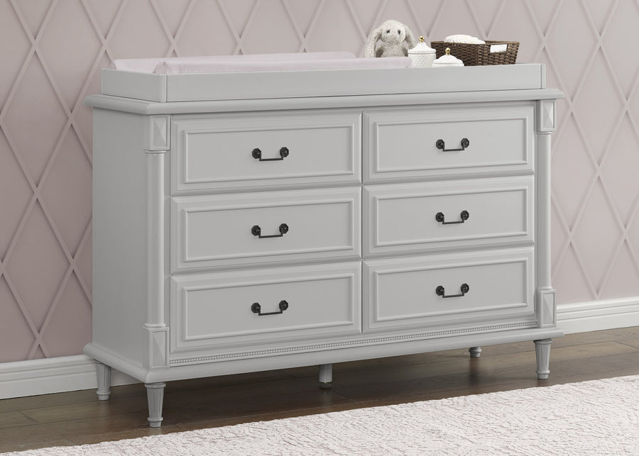 Moonstruck Grey (1351) 1-Juliette 6 Drawer Dresser with Changing Top