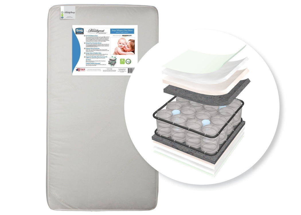 Simmons Kids BeautyrestÂ® Beginnings Sleepy Whispers Ultra Deluxe 231 Pocketed Coil Front View a1a No Color (NO)
