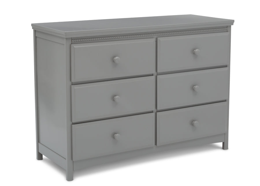 Grey (026) 3-Emerson 6 Drawer Dresser with Interlocking Drawers