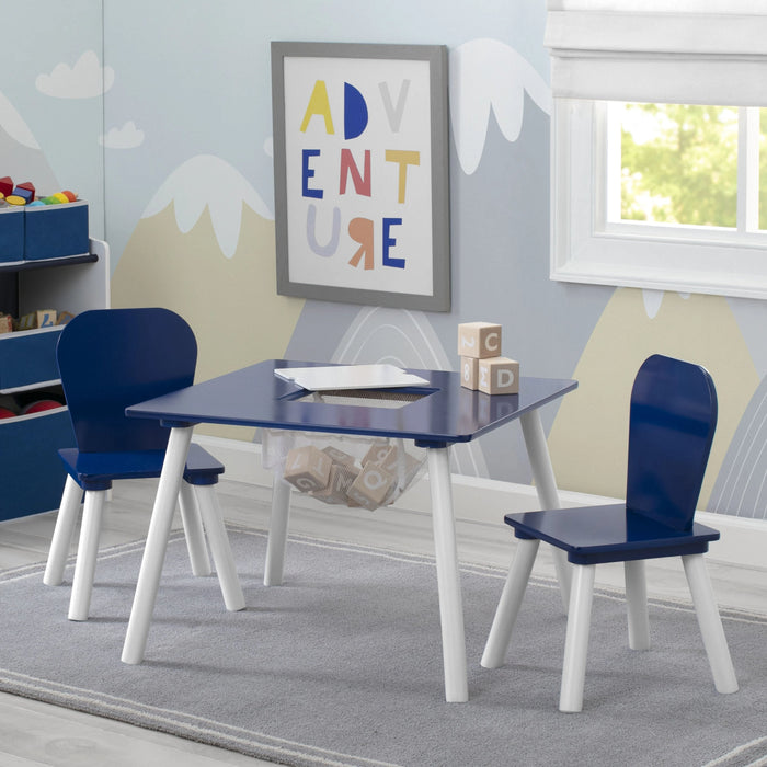 Navy and White (418) 2-4-Piece Toddler Playroom Set