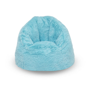 Teal fluffy chair top
