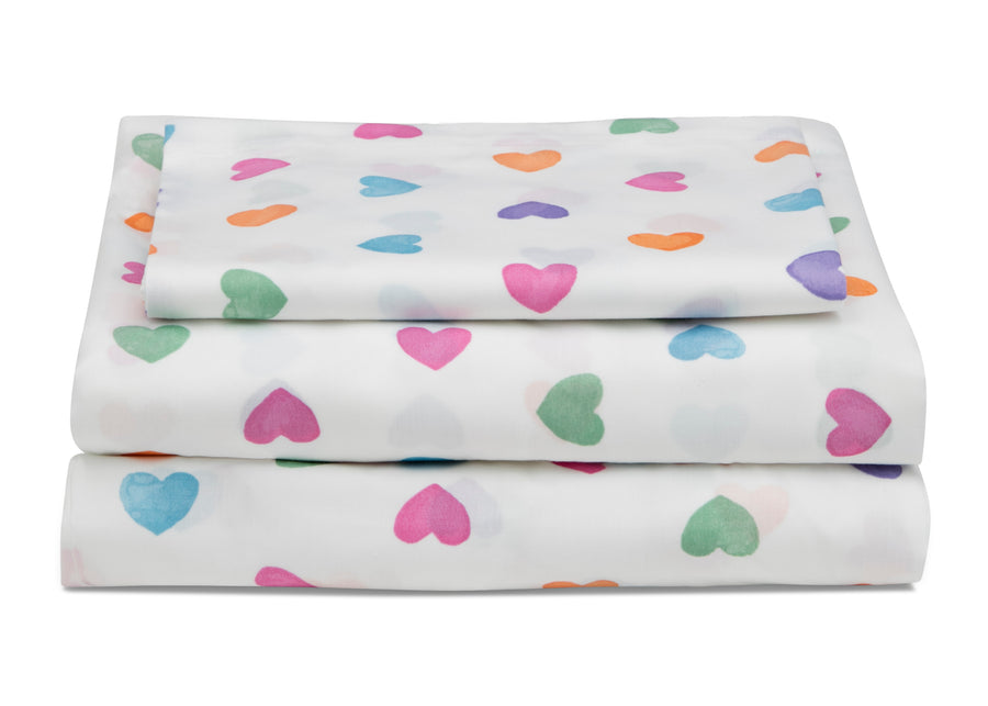 DCB: Hearts (3014) 5-Hearts Printed 3-Piece Twin Sheet Set
