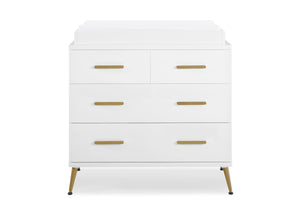 Sloane 4 Drawer Dresser with Changing Top Bianca White with Melted Bronze (186) 13