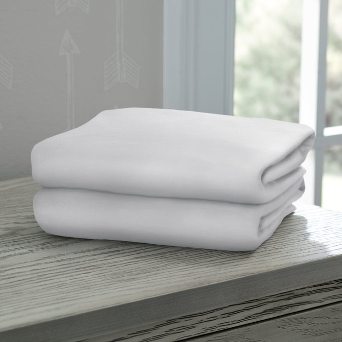 White (100) 7-Fitted Crib Sheets - 2 Pack, White
