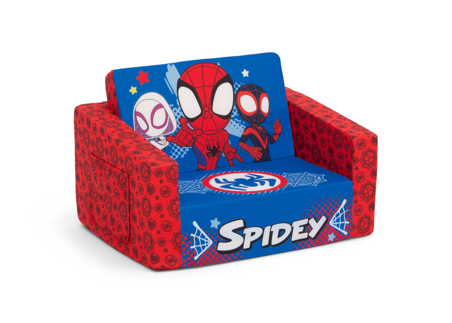 Spiderman (624) 3-Marvel Spidey and His Amazing Friends Cozee Flip-Out Chair - 2-in-1 Convertible Chair to Lounger for Kids