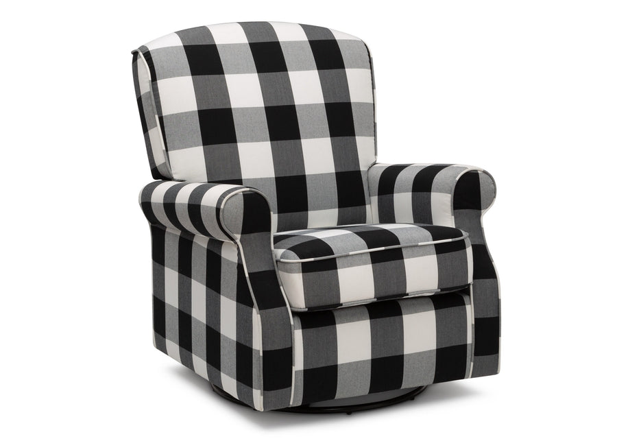 DCB: Black Plaid (1355) 15-Oakley Nursery Glider Swivel Rocker Chair