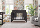 Stone Grey (1456) 17-Sweet Beginnings Hart Flat Top 6-in-1 Convertible Crib