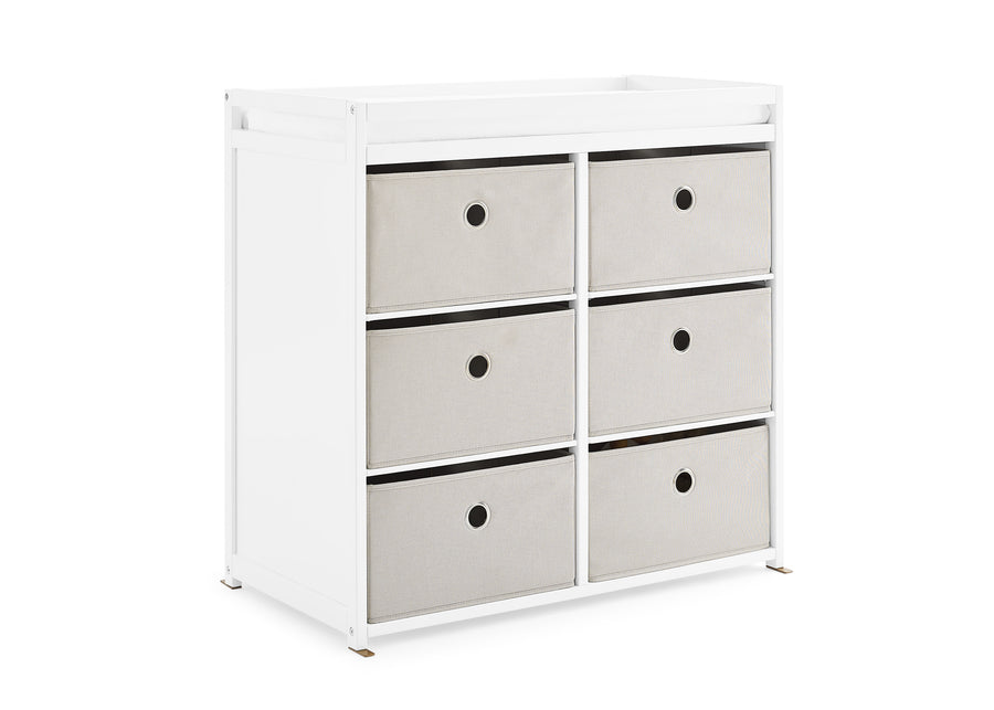 Bianca White with Flax (769) 5-Hayes Fabric Bin Changer