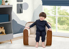 Cream Sherpa with Brown Leather (5047) 1-Cozee Sherpa and Faux Leather Chair for Kids