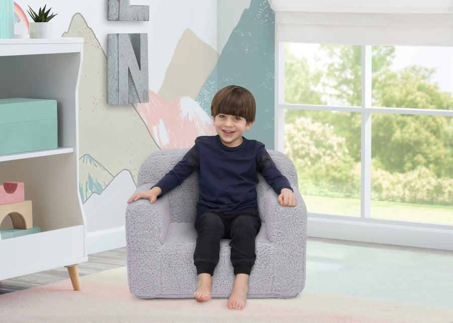 Grey Sherpa (5031) 1-Cozee Sherpa Chair for Kids