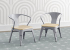 Grey with Natural (1439) 1-Bistro 2-Piece Chair Set