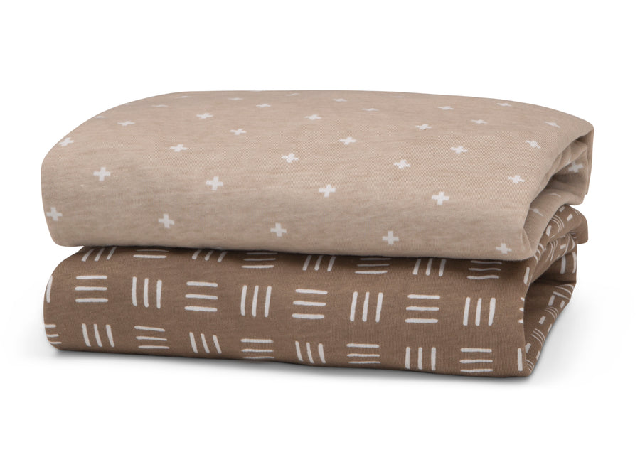 DCB: Neutral Boho (3406) 7-Neutral Boho Fitted Crib Sheets - 2 Pack